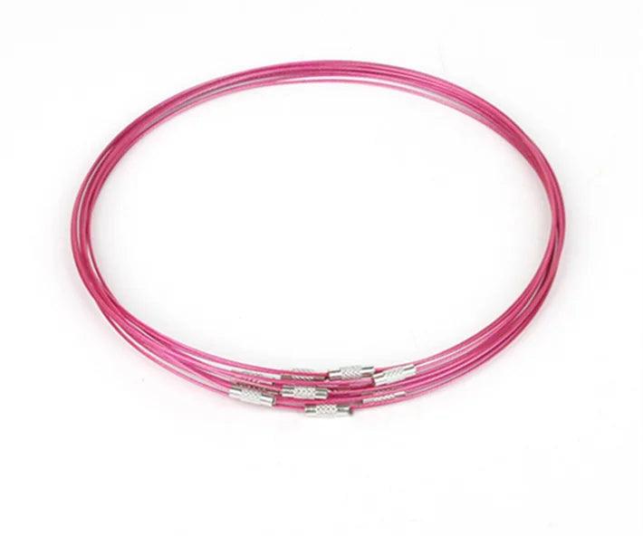10pcs 46cm No Fade Stainless Steel Wire Necklace Cord  Choker Chain with Brass Screw Clasp For DIY Jewelry Making