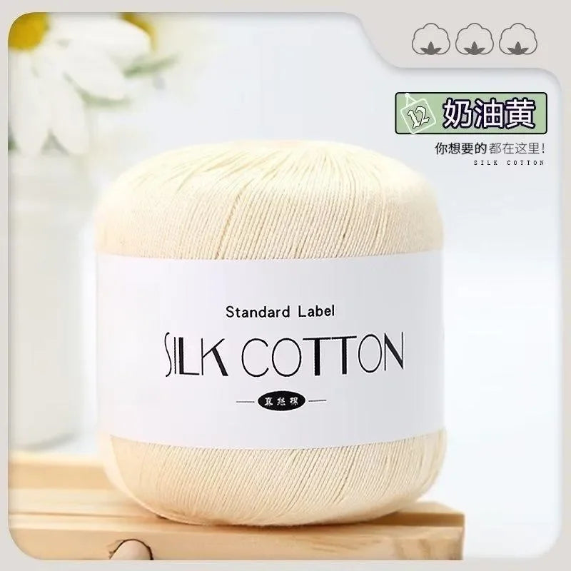 Silk Lace Cotton Milk Crochet Yarn 50g Soft Knitting Thread for Baby Hand Knitting Supplies