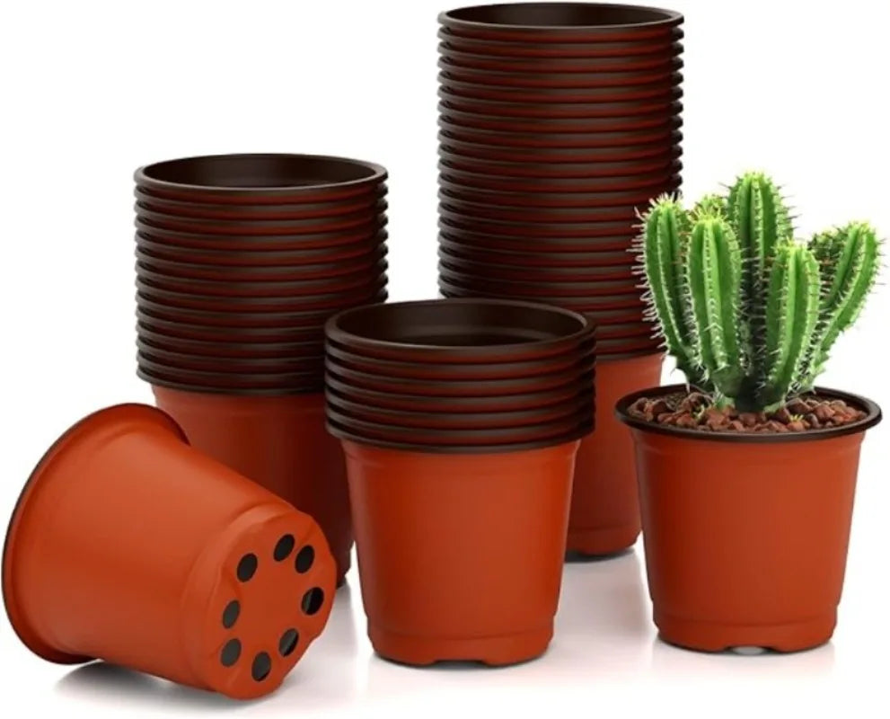 Thin section Flowerpot Plastic Grow Box Fall Resistant Tray For Home Garden Plants Nursery Cup Transplant Flower Plant Pots D4