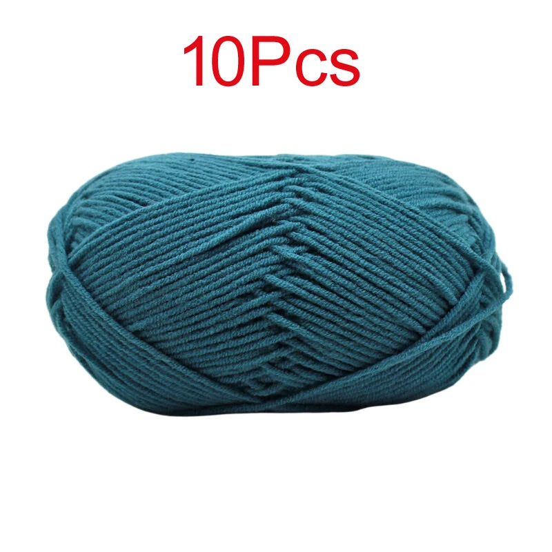 10 Pieces Multi Color Cotton Knitting Yarn Soft Warm Crocheting Yarn for Hand Knit Sweaters Hats Scarves Blankets Amigurumi