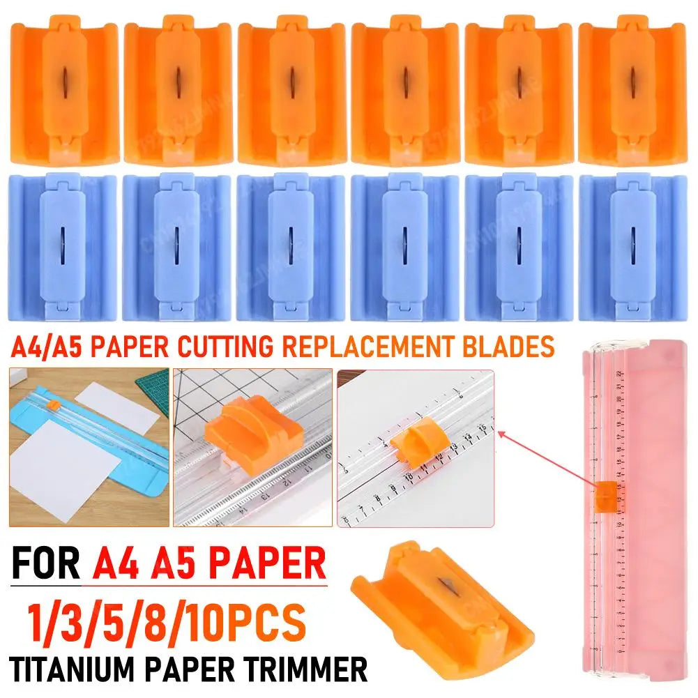 1-10Pcs A4/A5 Paper Cutting Replacement Blades Guillotine Paper Cutter with Pull-out Ruler for Photo Trimmers Scrapbooking