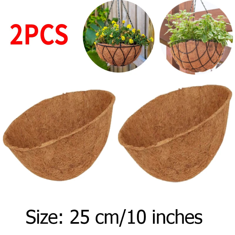 1/2pcs Natural Round Hanging Basket Liner Wall Decoration Coconut Fiber Liner Multifunctional Waterproof Breathable for Garden
