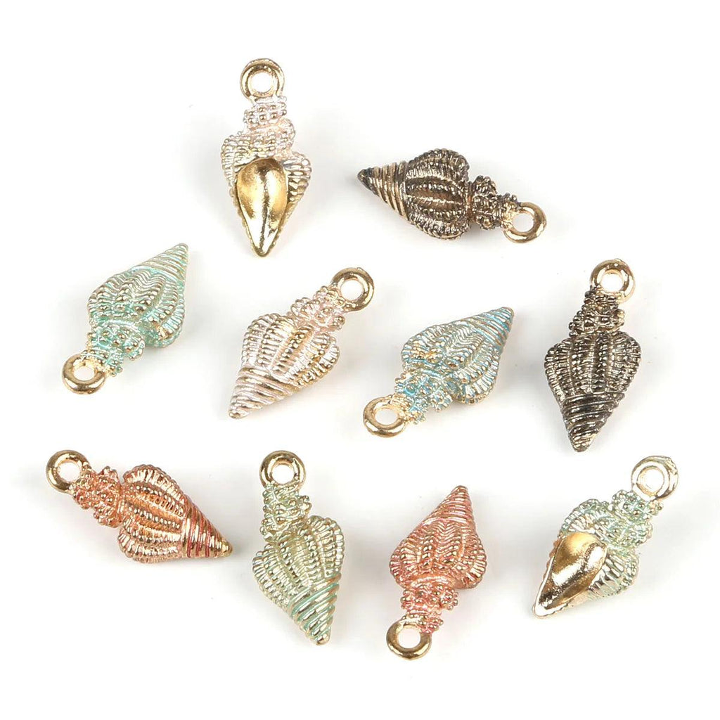 10/30Pcs Conch Star Bead Shell Pearl Oil Dropping Alloy Pendant, Unique for DIY Making Jewelry, Colorful Earrings, Necklace Acce