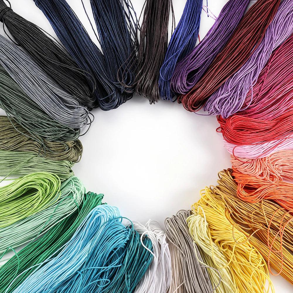 65m/Lot Waxed Cotton String Beading Cord Rope 1mm For Bracelet And Necklace Jewelry Making Weaving Supplies Accessories
