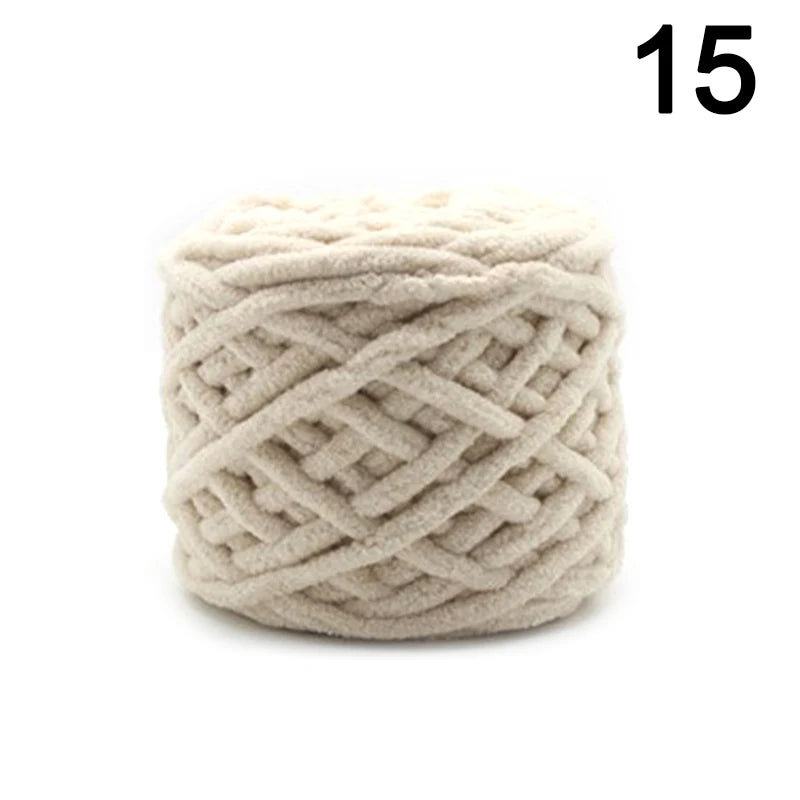 100g Chenille Knitting Chunky Yarn Soft Thick Ice Strip Line Hand Crochet Weaving Scarf Blanket Thread