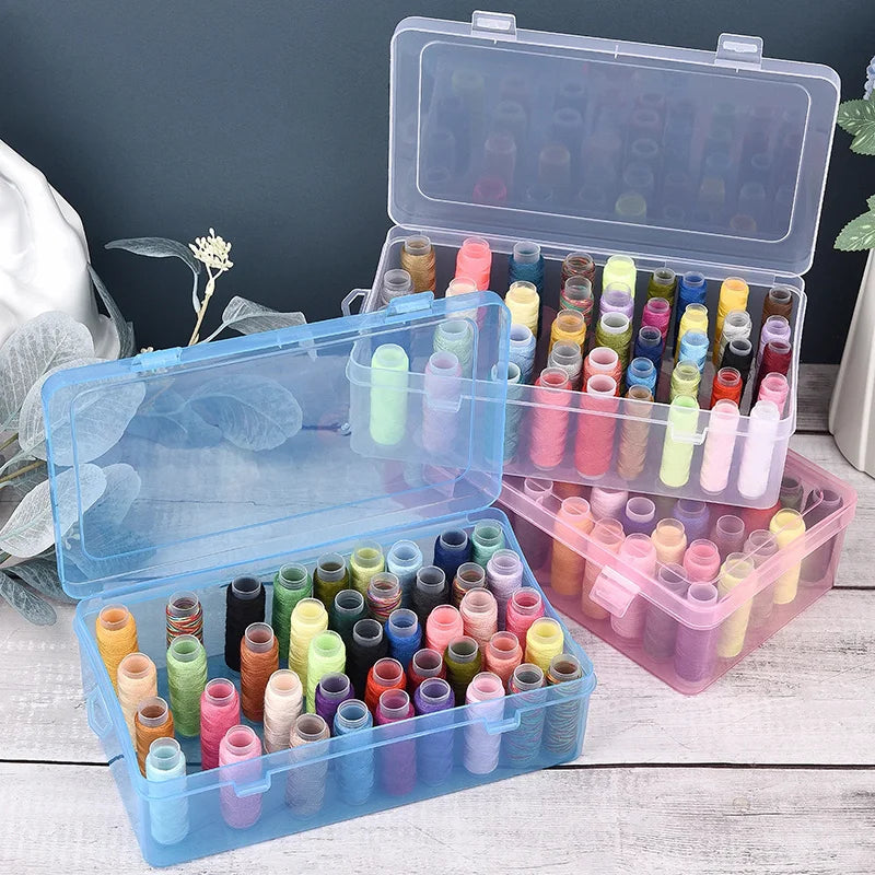 1pc 42 Axis Sewing Threads Box Bobbins Storage Case Transparent Needle Spool Organizer Household DIY Sewing Accessories