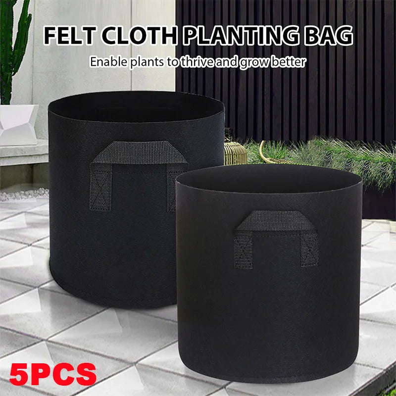 5PCS 5-15 Gallon Potato Fabric Grow Bags Vegetable Tomato Strawberry Seedling Planting Bag Breathable Plant Flower Grow Bags