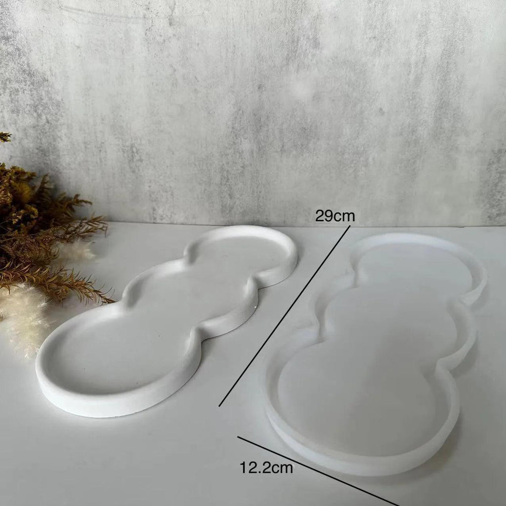 Concrete Triple Circular Plate Silicone Mold DIY Gypsum Cement Circular Plate Silicone Mold