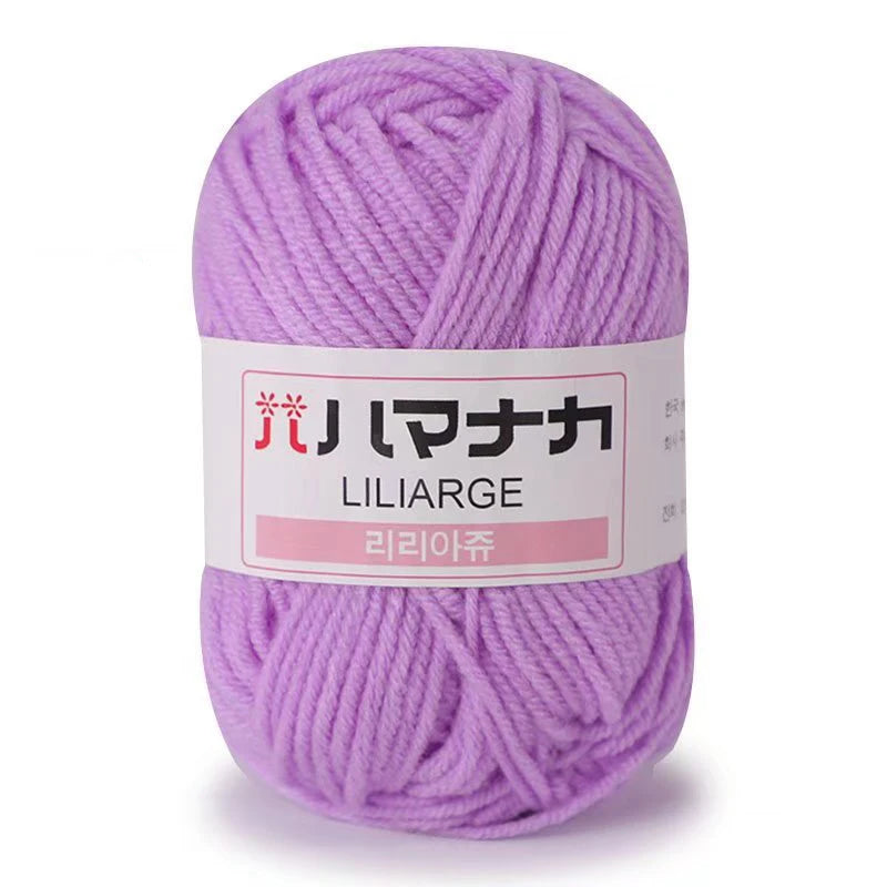 Soft Milk Cotton Knitting Yarn 25g Anti-Pilling High Quality 4ply Crochet Yarn for Scarf Sweater Hat and Doll Craft