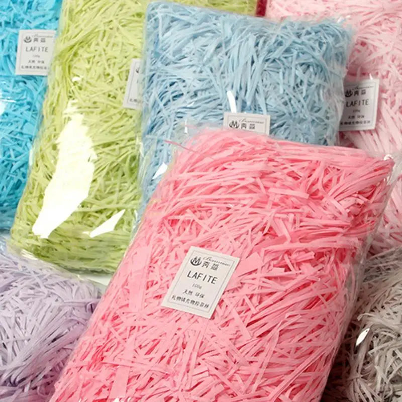 50g Shredded Crinkle Glitter Powder Lafite Paper Raffia DIY Wedding Party Candy Gift Box Filler Packaging Christmas Decorations