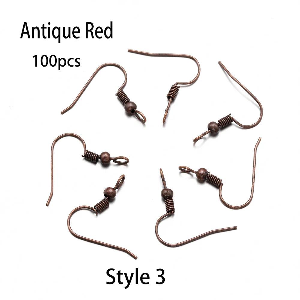 20-100pcs French Earrings Clasps Hooks Fittings DIY Jewelry Making Iron Hook Earwire Earring Findings Supplies