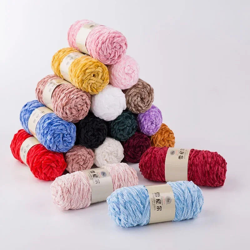 DIY 100% Polyester  Velvet Yarn Amigurumi Accessories Dolphin Baby Plush Yarn Soft Chenille Yarn for Knitting 1 Skein 100g 130M