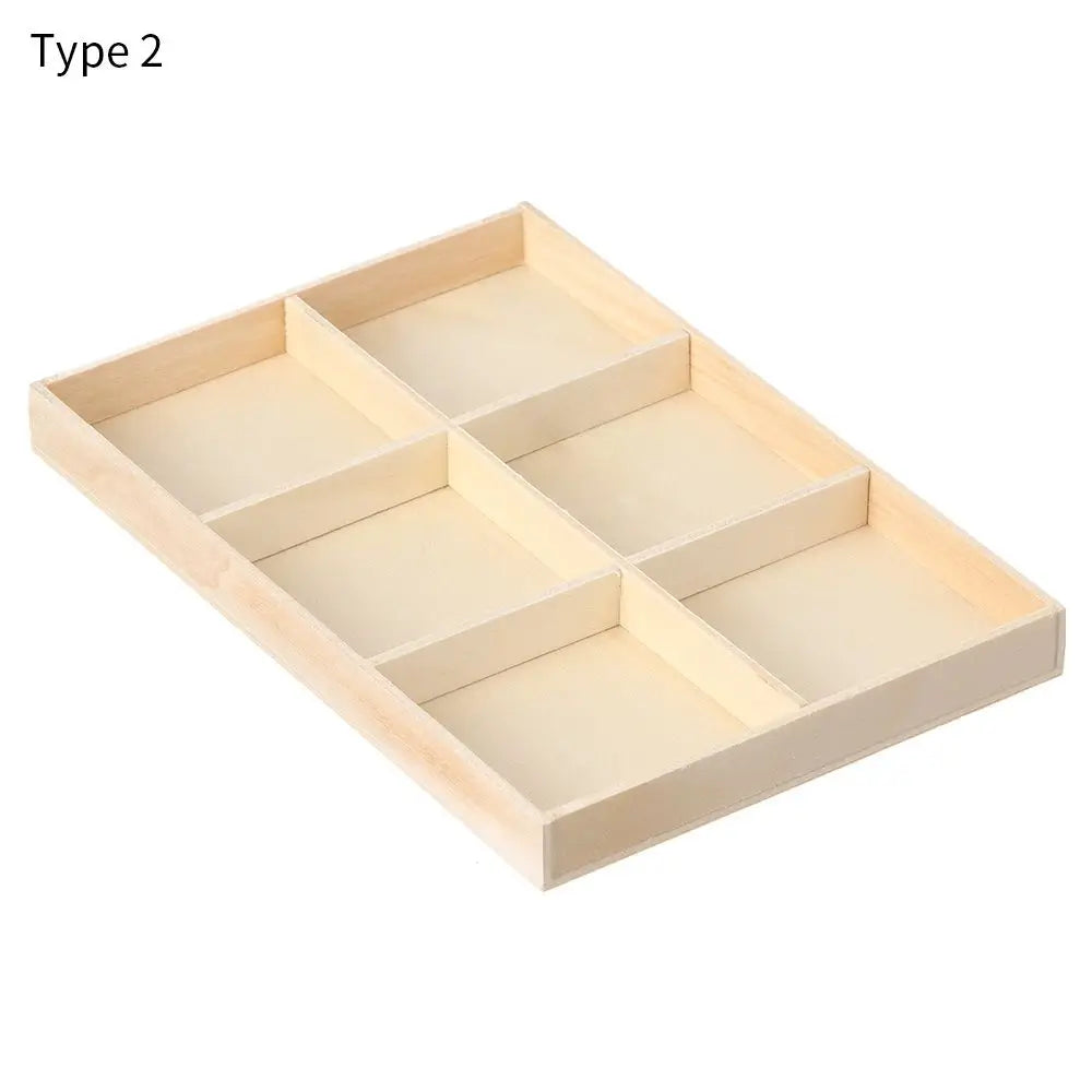 Wooden Multi Grid Storage Box Flowerpot Wood Tray Desktop Organizer Cosmetic Tool Storage Bonsai Holder Plant Pot Divided Drawer