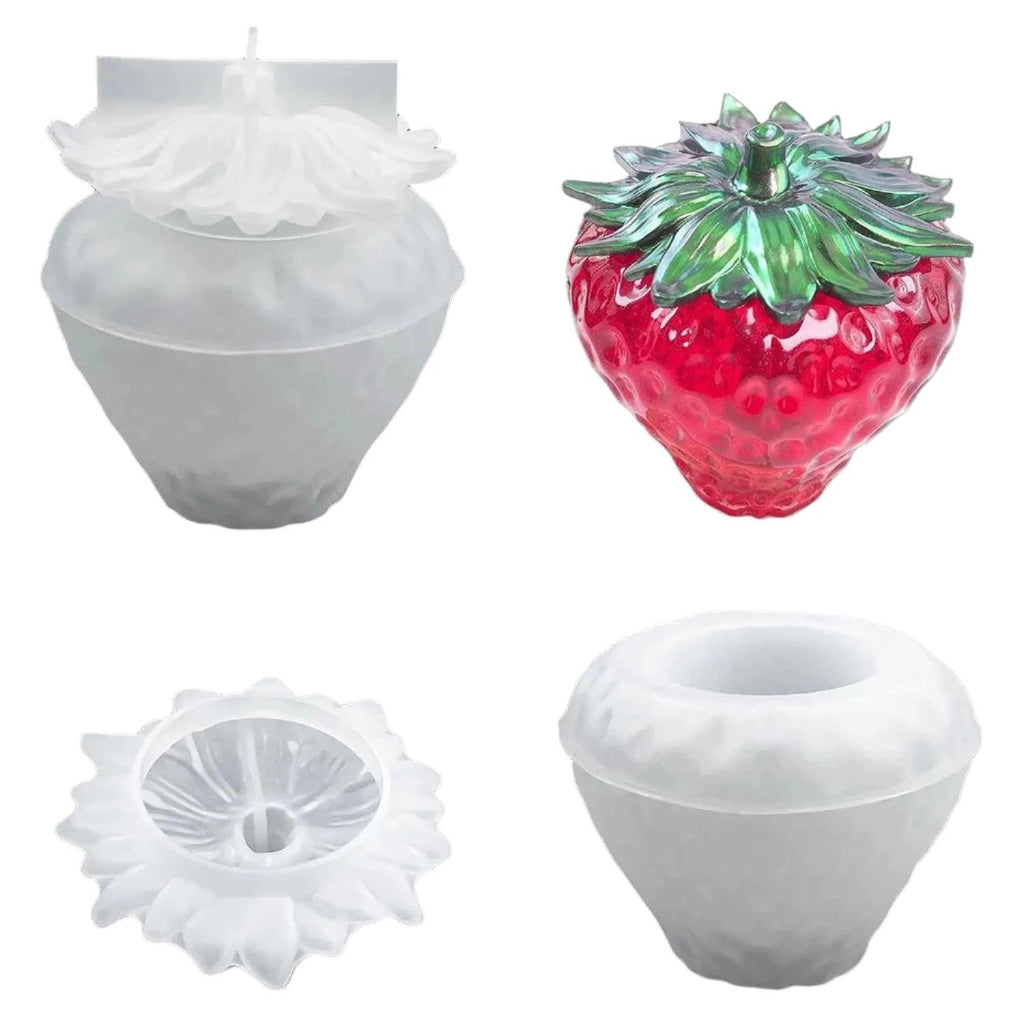 DIY Crystal Epoxy Resin Mold Strawberry Storage Box Fruit Storage Jar Mirror Silicone Mold
