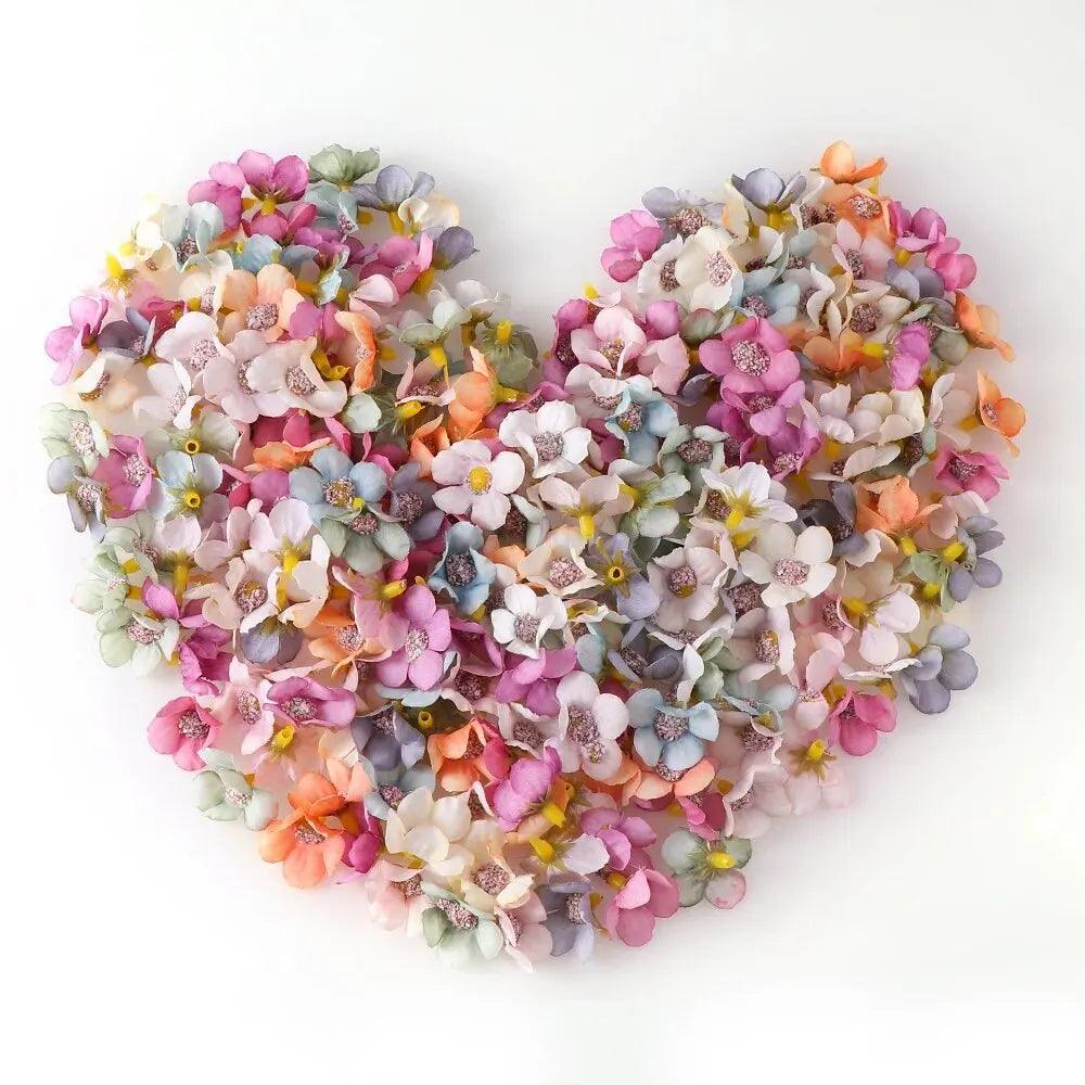 50PCs Mini Artificial Rose Flowers Heads Silk Fake Flowers for Home Dceor Wedding Decoration Craft Wreath Gifts Accessories