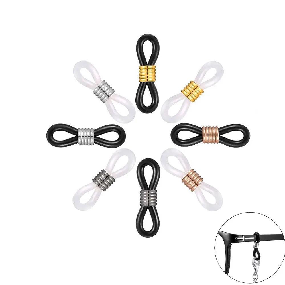 50pcs Eyeglass Chain Ends Adjustable Silicone Rubber Connectors For DIY Sunglasses Eye Glasses Holder Necklace Jewelry Making