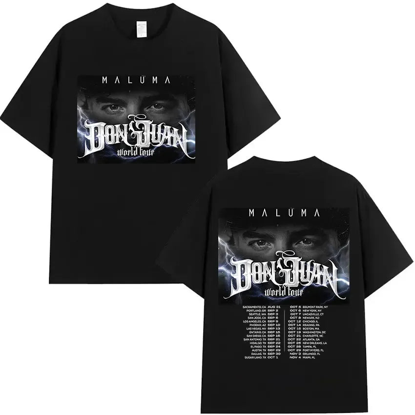 Rapper Maluma Graphic T Shirt for Men and Women Hip Hop Retro Style Short Sleeve Fashion Tee Streetwear
