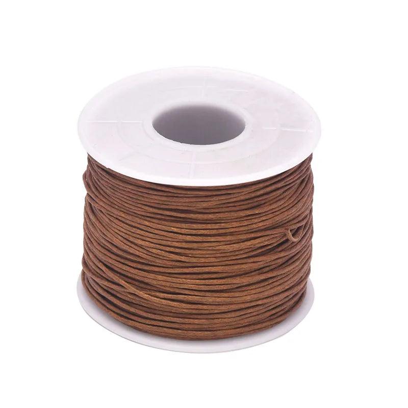 24-70m 1mm Waxed Cotton Cord For Beading Craft DIY Bracelet Necklace Braided String Thread Jewelry Findings Making HK042