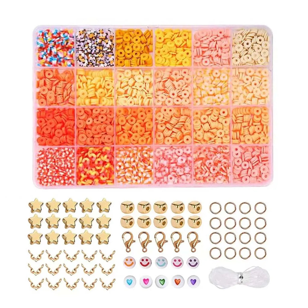 2400pcs Clay Beads Bracelet Making Kit includes Loose Beads and String for DIY Jewelry Craft for Girls