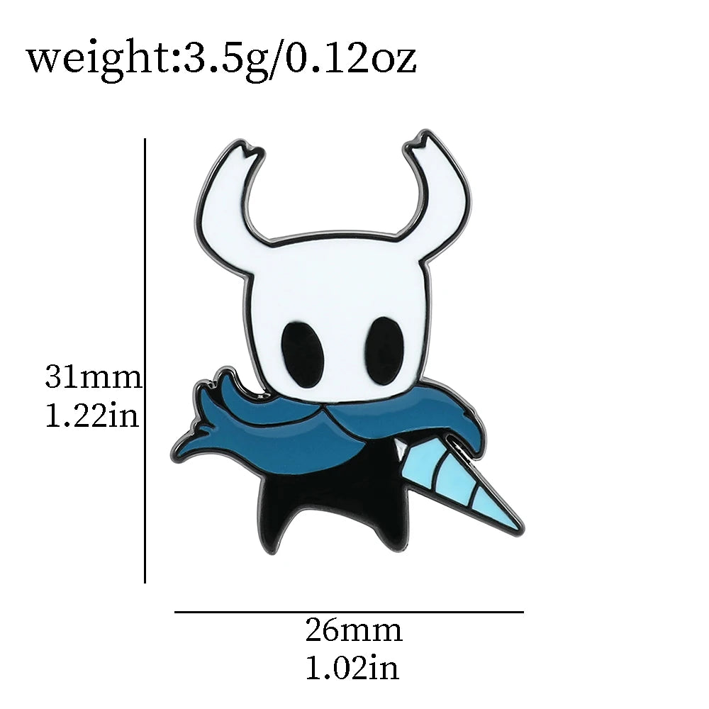 Game Hollow Knight Brooch Cartoon Cute Character Model Metal Enamel Badge Clothing Backpack Lapel Pin Jewelry Accessory Gift