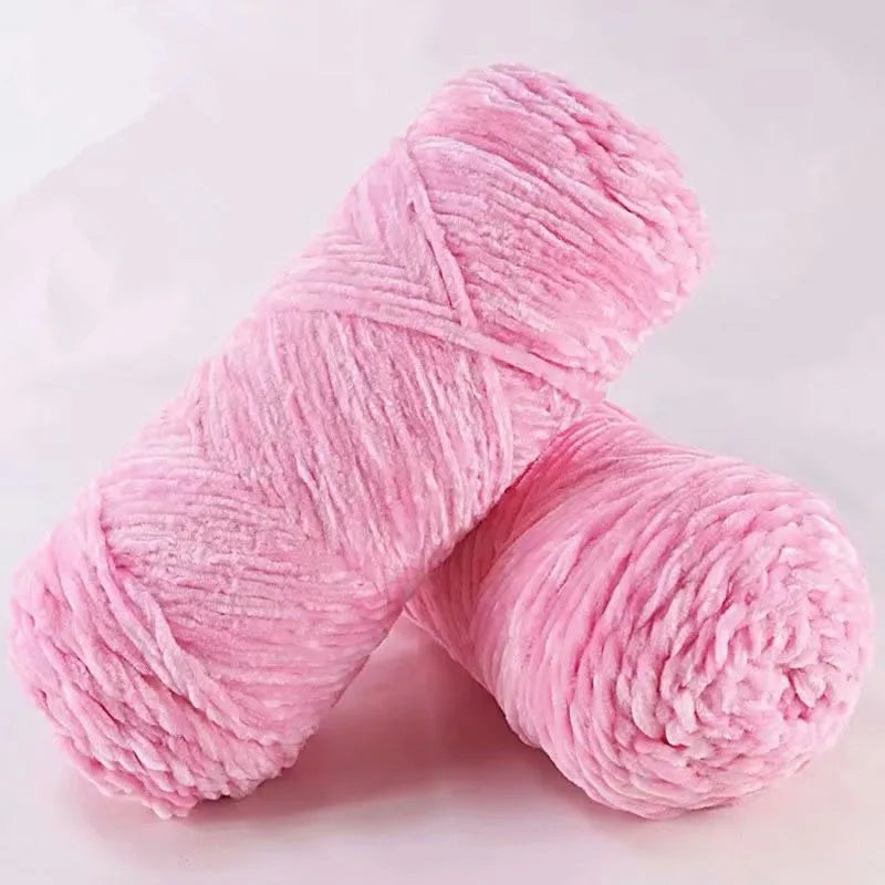 DIY Soft Chenille Yarn for Knitting and Crochet 100g 130M Polyester Velvet Amigurumi Dolphin Baby Plush