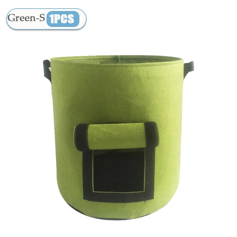 1-8PCS 5/10Gallon Felt Potato Planting Bag Large Diameter Vegetable Plant Seedling Bag Non-Woven Garden Potato Growing Bucket
