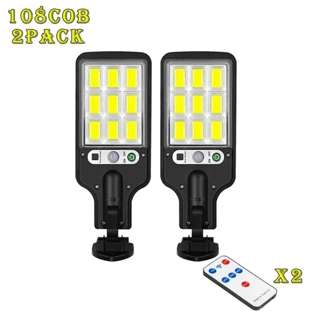 Powerful COB Sensor Street Lamp Outdoor Waterproof Security Solar Lamps for Garden Patio Path Remote Control Light Plant