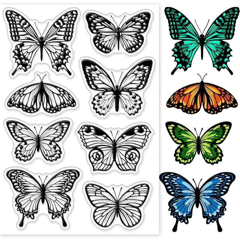 1pc Butterfly Clear Stamps for DIY Scrapbooking Beautiful Butterfly Silicone Clear Stamp Seals for Cards Making Photo Album