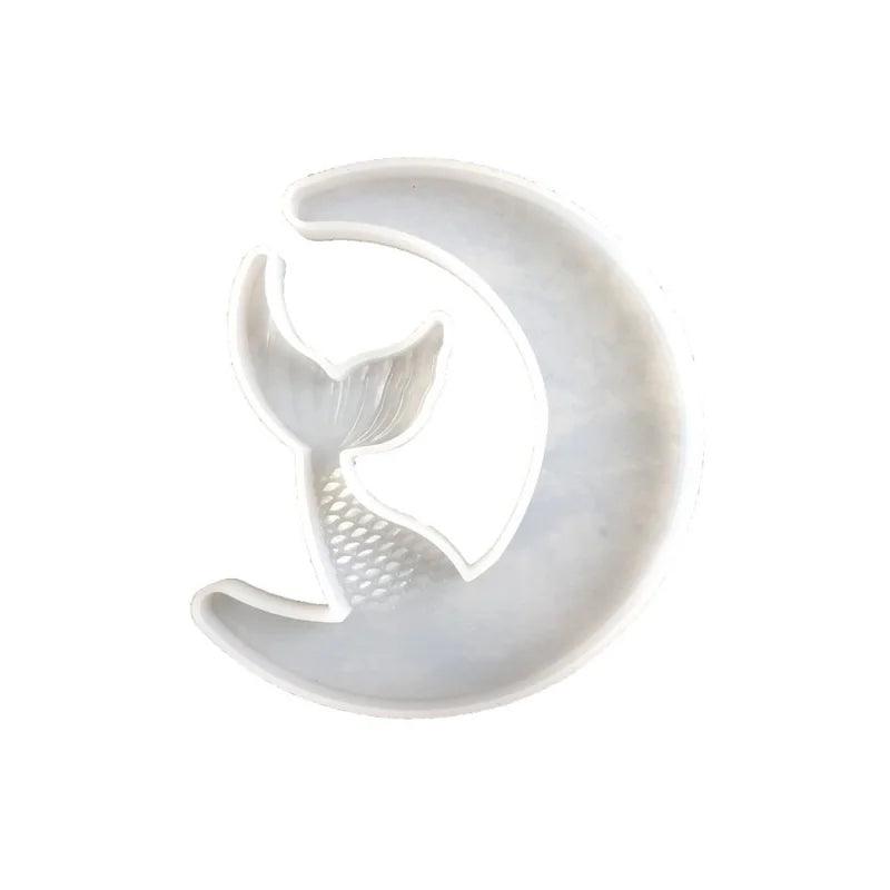 DIY Smiley Moon Resin Mold Mirror Moon Fawn Cat Crystal Epoxy Mold Angel Moon Silicone Mold For Resin