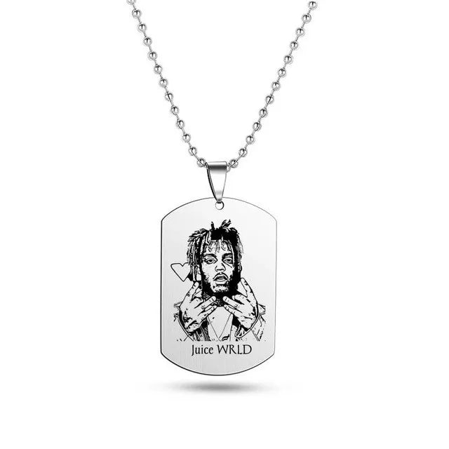 Hip Hop Rapper Juice WRLD 999 Pendant Necklace Stainless Steel Necklace For Women Man Fans Fashion Jewelry Gift