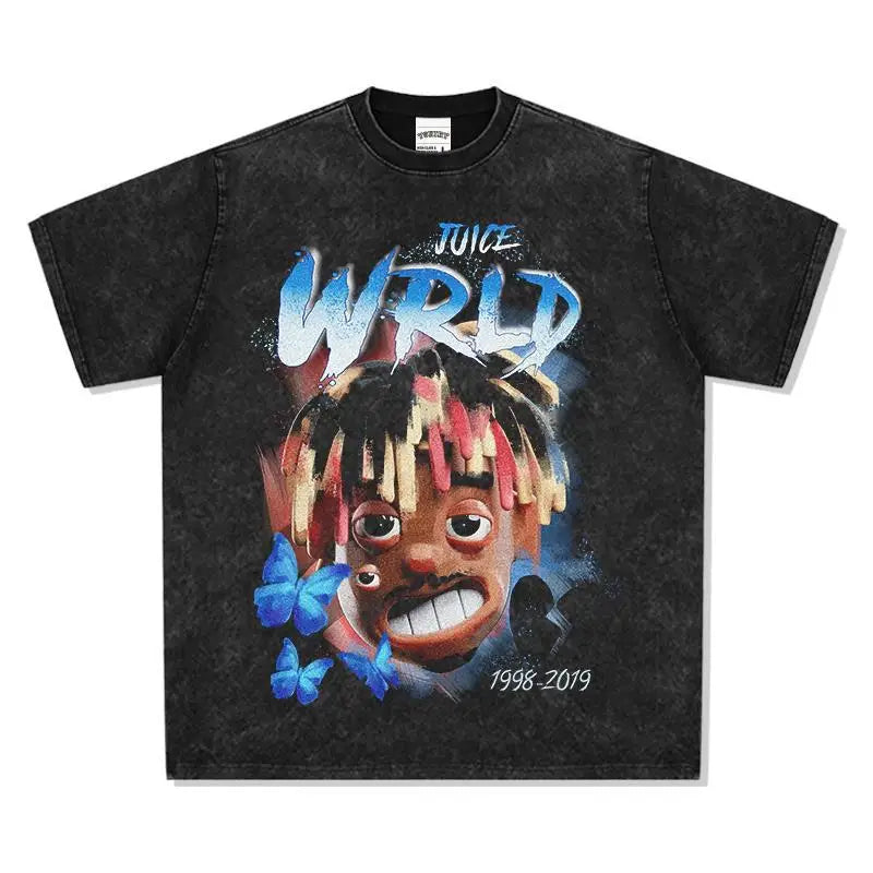 Rapper Juice Wrld 999 Short T Shirt Men's Women's Letter Printed Tshirts Y2k Casual Fashion Sportswear Summer Clothing