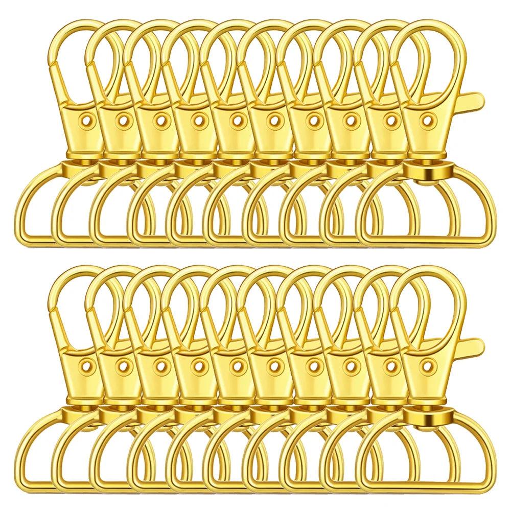 30-Pack Swivel Buckle Strap D-Ring Lanyard Spring Hook Keychain Clip Hook Metal Lobster Claw Clasp for Key Ring Hand Sewing