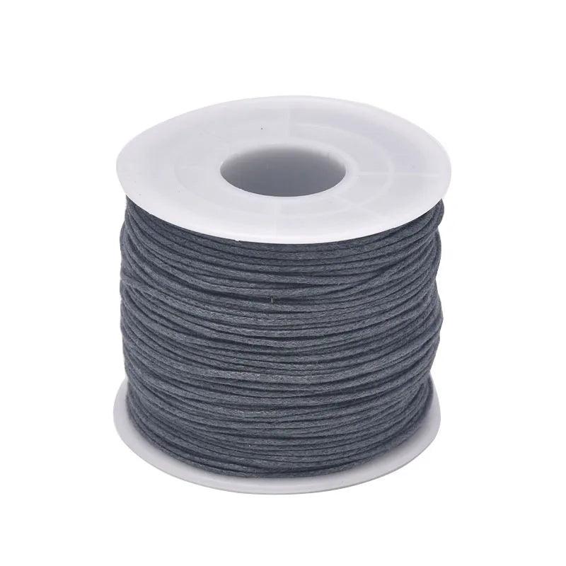 24-70m 1mm Waxed Cotton Cord For Beading Craft DIY Bracelet Necklace Braided String Thread Jewelry Findings Making HK042