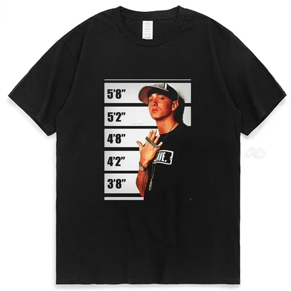 Rapper Eminem Unisex T Shirt for Men and Women Fashion Hip Hop Top Loose Rock Tee Summer Style