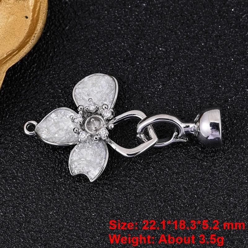 Juya 18K Gold Silver Plated Fasteners Accessories Creative Closure Lock Clasps For DIY Needlework Beads Pearls Jewelry Making