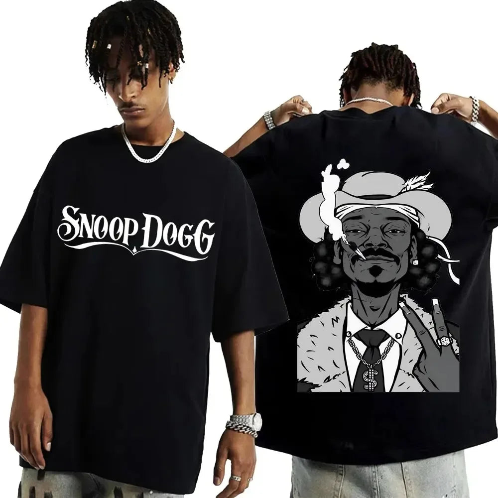 Snoop Dogg Graphic T Shirt for Men Hip Hop Fashion Oversized Streetwear Summer Style