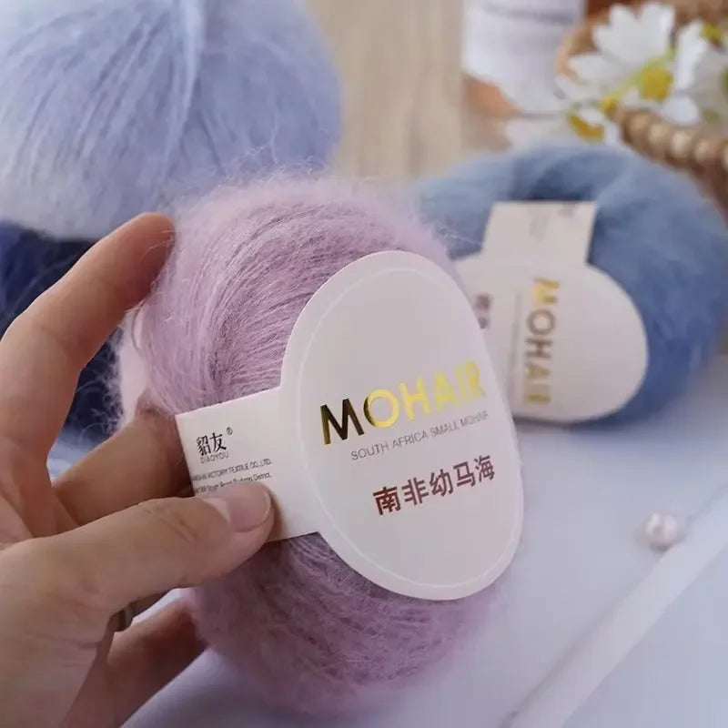 25g High Quality Mohair Yarn High Content Soft Skin-friendly Eco-friendly Mohair Crochet yarn For Crochet Shawl Sweater Cloth