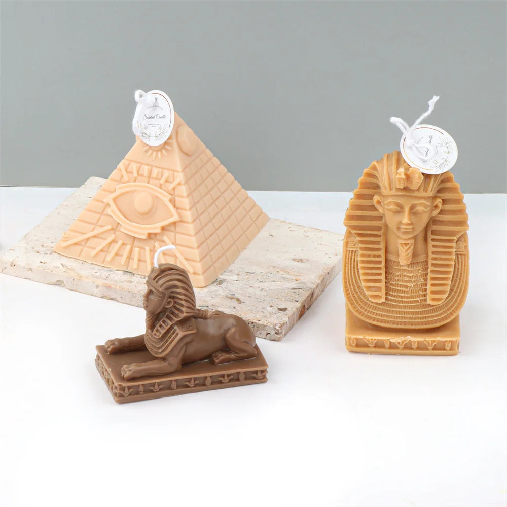 Sphinx Pyramid Indian Cultural Silicone Candle Mold Scent Plaster Resin Festive Romantic Deco Gypsum Handicraft Gift Making Tool