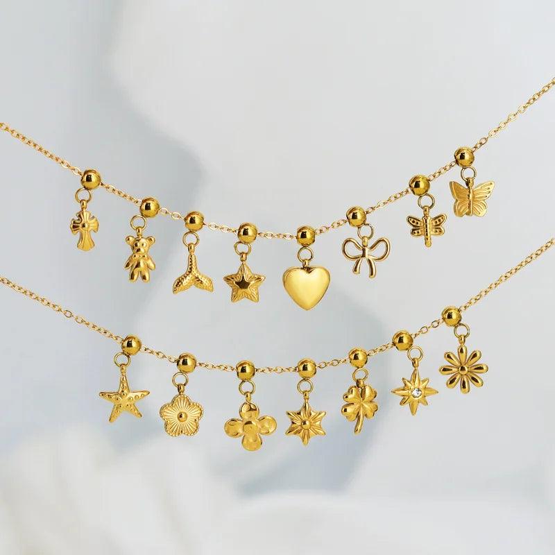 Jewelry Accessories Gold Plated DIY Pendants Jewlery Making DIY Necklace Bracelet Stainless Steel Hand Made Charms