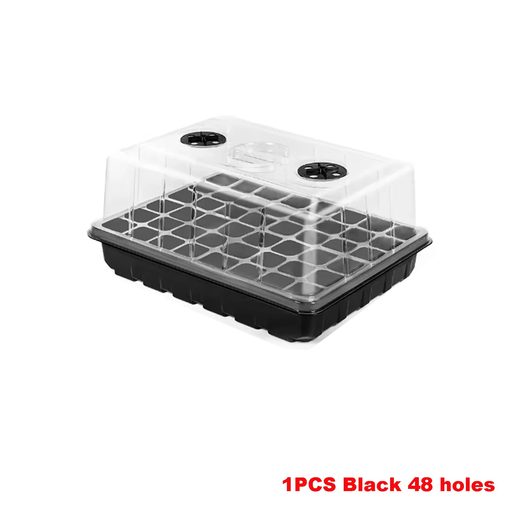 1/3pc Seed Tray 24/48 Holes Seedling Box Flower Pots Sprouting Box Planting Incubator Gardening Plant Pots With Transparent Lid