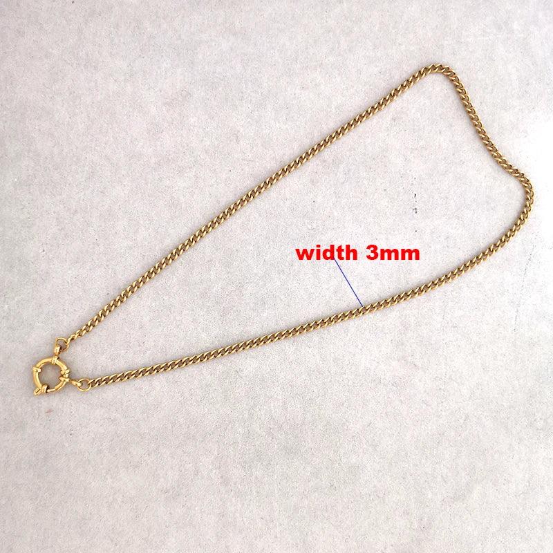 Anchor Clasp Necklace Women Men Choker Stainless Steel Geometric Link Cuba Chain Basic DIY Gold Silver Color Buckle Design