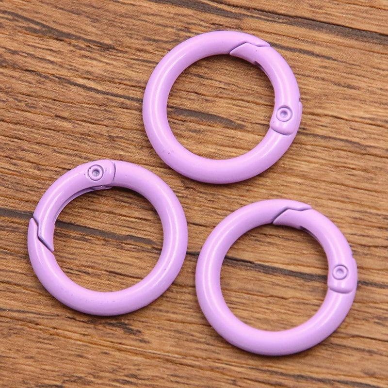 10Pcs 15 Colors Metal O Ring Spring Clasp Openable Round Carabiner Keychain Clips Hook Dog Chain DIY Jewelry Buckle Connector