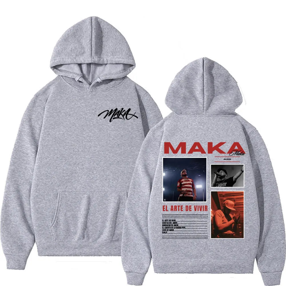 Rapper Maka Aura 2025 Tour Merch Hoodies Men Women Harajuku Hip Hop Street Sweatshirt Casual Fleece Long Sleeve Pullovers Hoodie