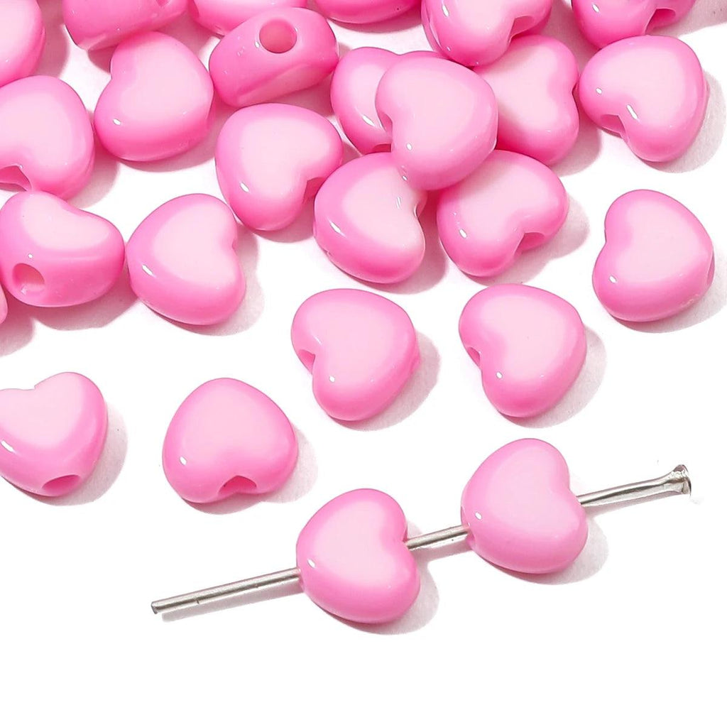 30pcs Love Heart Acrylic Bead Loose Spacer Beads For DIY Bracelet Necklace Jewelry Making Needlework Accessories