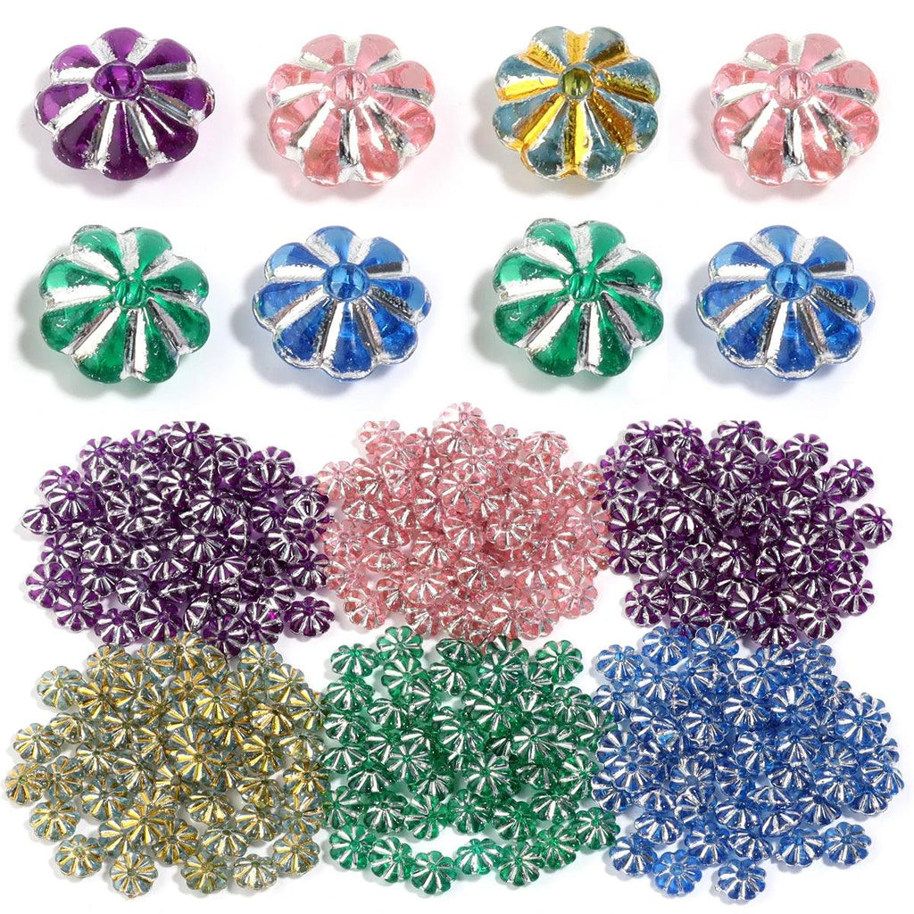 100pcs Plastic Pumpkin Shape Bead 6.4mm Multicolor Loose Spacer Beads for DIY Necklace Bracelet Handmade Jewelry Making Findings