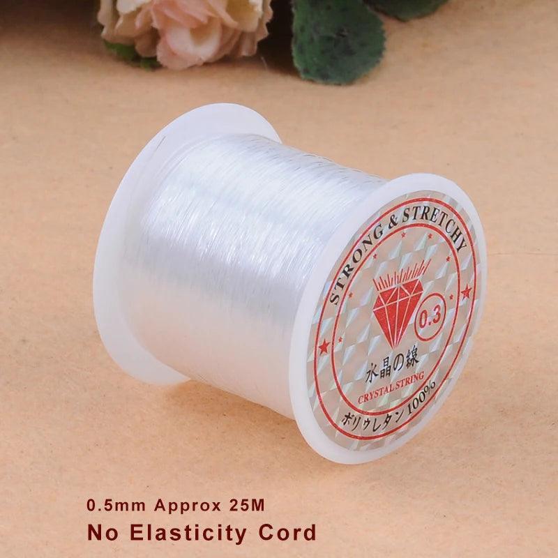 0.2-0.8mm 1Roll DIY Beaded Transparent Nylon Manual Cord Crystal Rope No Elasticity Line For Bracelet Making Fishing Line Supply