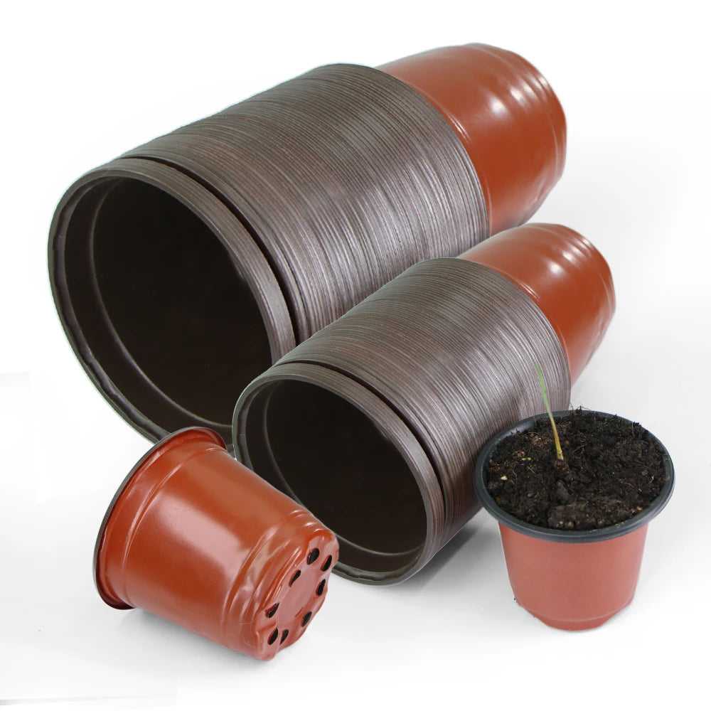 20PCS 9/10/11cm Garden Plastic Flowerpots Simple Nursery Cup Succulent Pot for Seed Breeding Flowers Plants Transplant Container