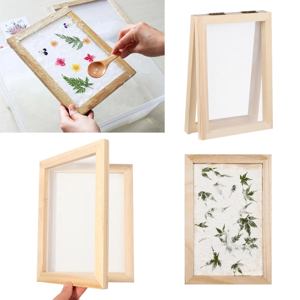 Multi-size Paper Making Mould Frame DIY Natural Papermaking Paper Making Screen Learning Wood Handcraft Gift Wooden Mesh Mold