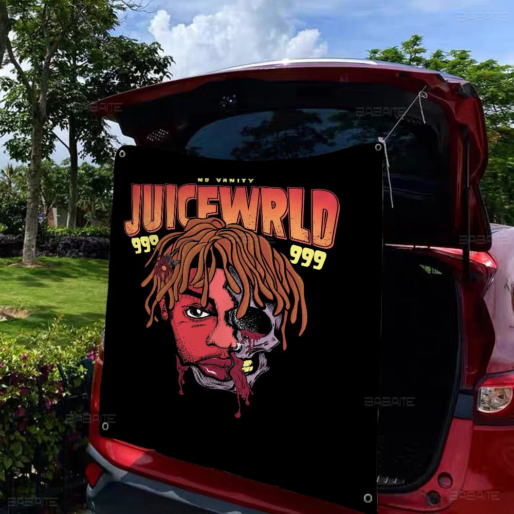 Hip-Hop J-Juice W-WRLD Cartoon Flag Art Science Fiction Room Home Decor Wall Hanging Home Decor Banner