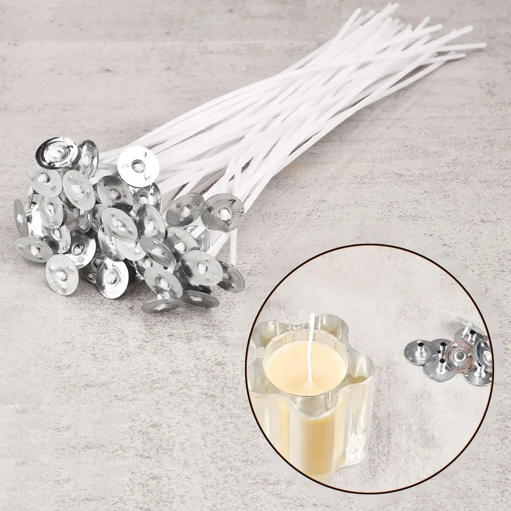 50pcs/Lot Candle Wicks For Candle Making Pre-Waxed Wicks Party Supplies 8cm-20cm Natural SmokelessPure Cotton Wicks Burn Longer